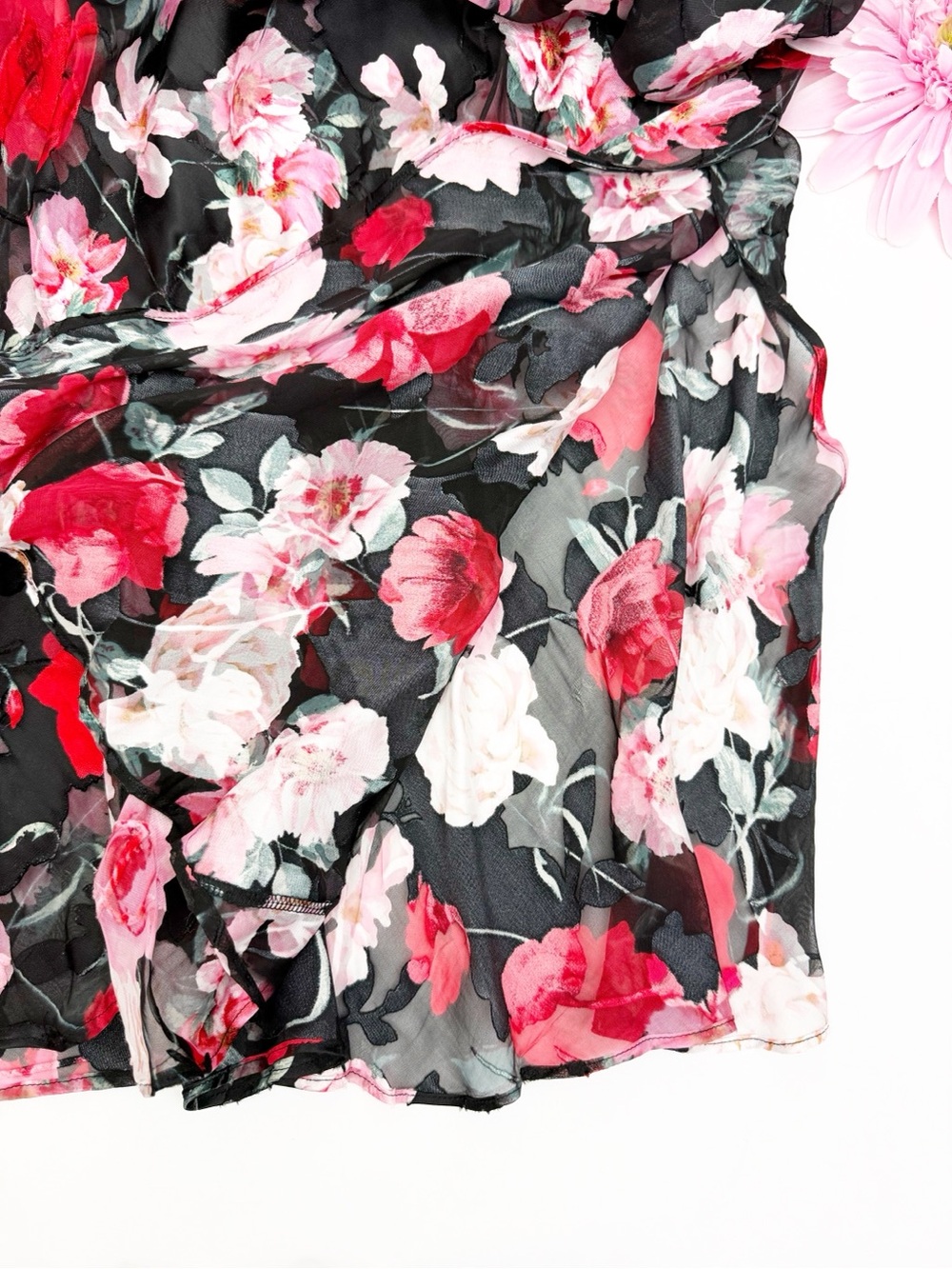 Victoria’s Secret Atelier Noir Burnout Satin Silk Plunge Gown Maxi Slip Chemise - Picture 9 of 14